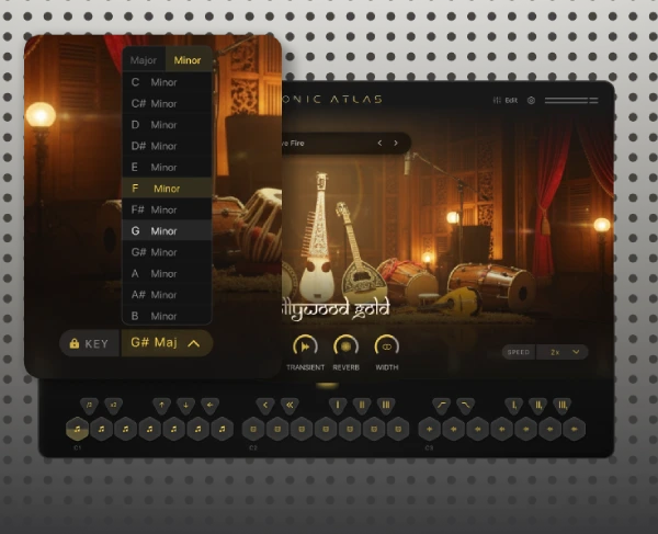 Sonic Atlas seamless transpose feature for world instrument samples and Bollywood loops, maintaining groove and tone clarity.