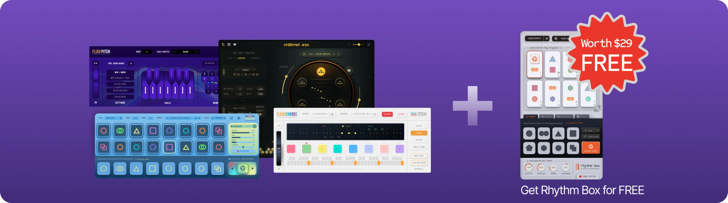 Fluid Chords + Groove Shaper + Fluid Pitch