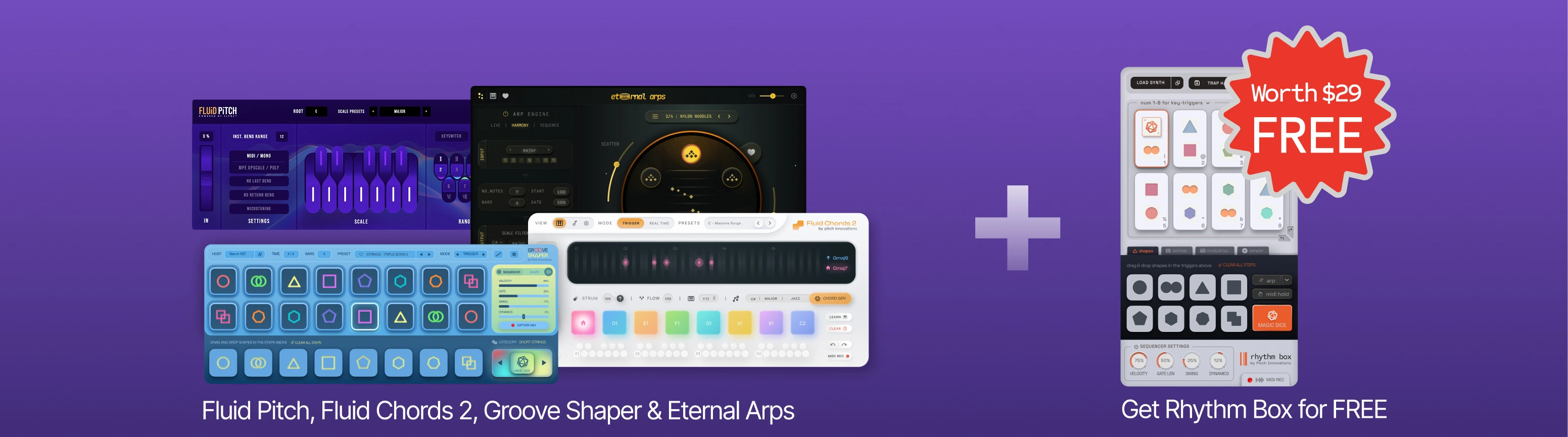 Fluid Chords + Groove Shaper + Fluid Pitch