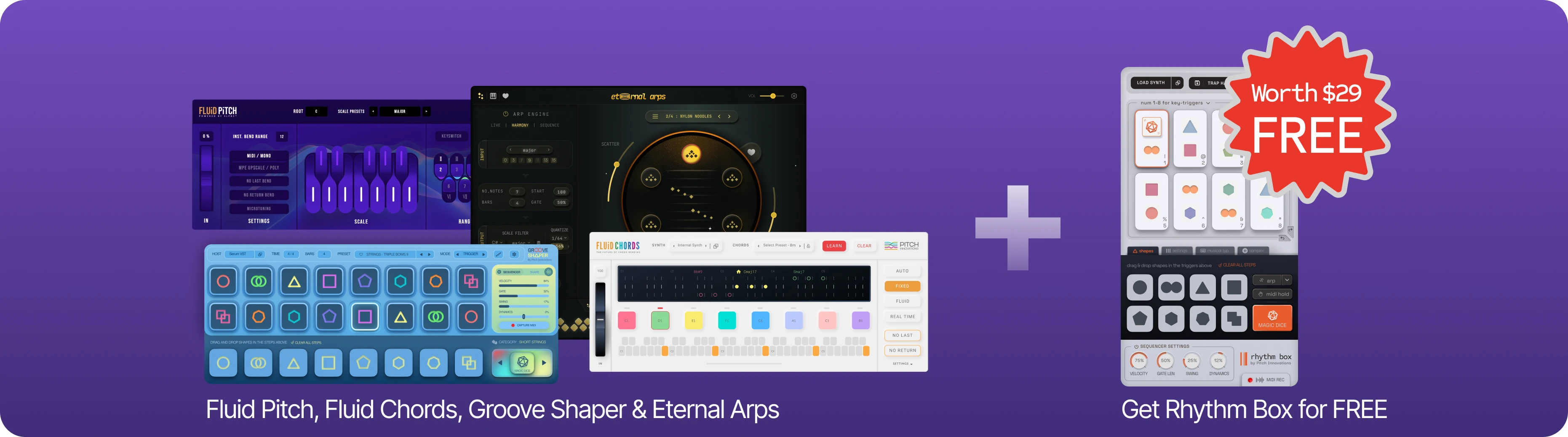 Fluid Chords + Groove Shaper + Fluid Pitch